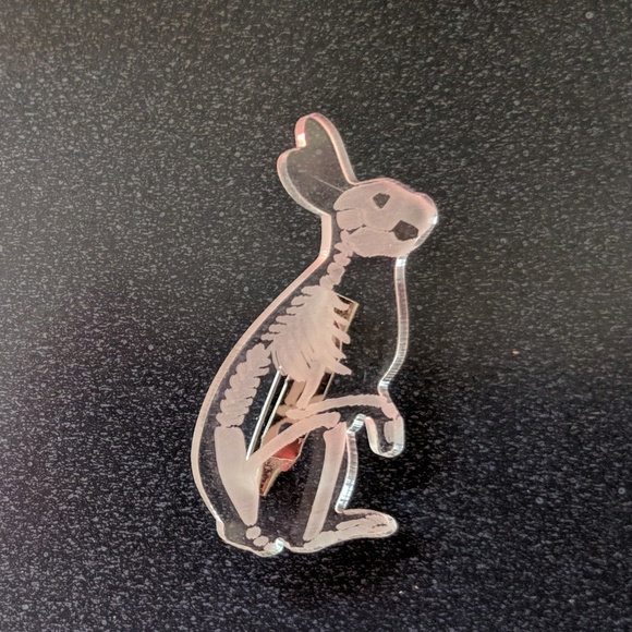 Jewelry - Transparent Rabbit Skeleton Pin Brooch NWOT Jewelry - Transparent Rabbit Skeleton Pin Brooch NWOT
